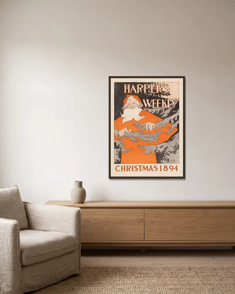 Harper’s Weekly, Christmas 1894 av Edward Penfield inramad på en vägg