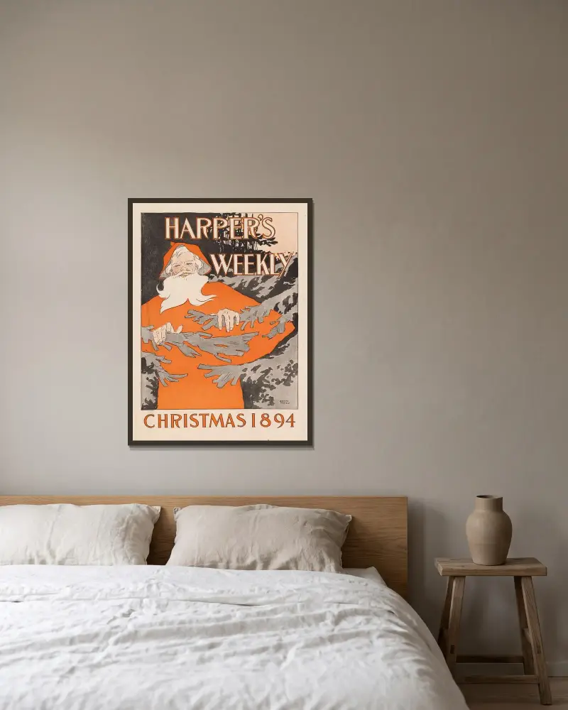 Harper’s Weekly, Christmas 1894 av Edward Penfield inramad på en vägg