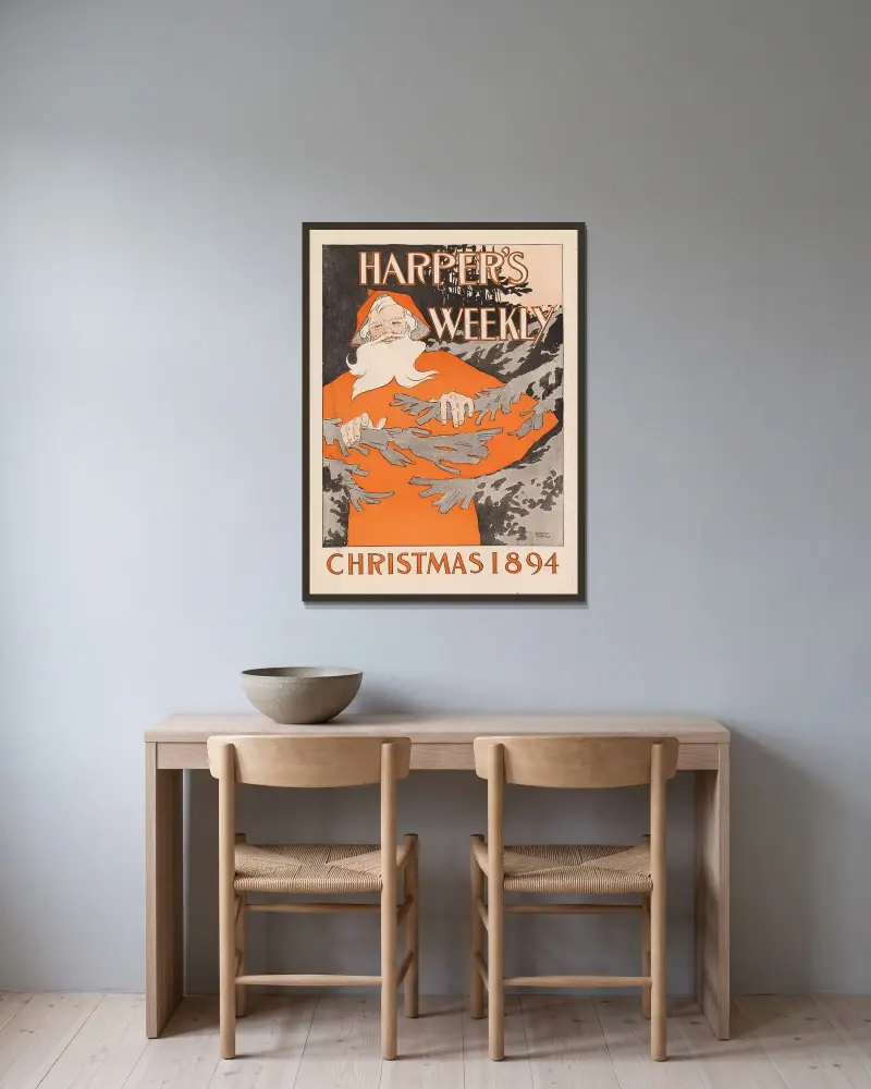 Harper’s Weekly, Christmas 1894 av Edward Penfield inramad på en vägg