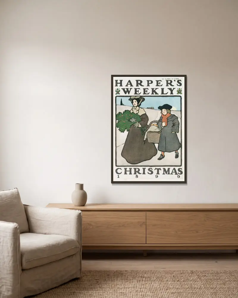 Harper’s Weekly, Christmas 1899 av Edward Penfield inramad på en vägg