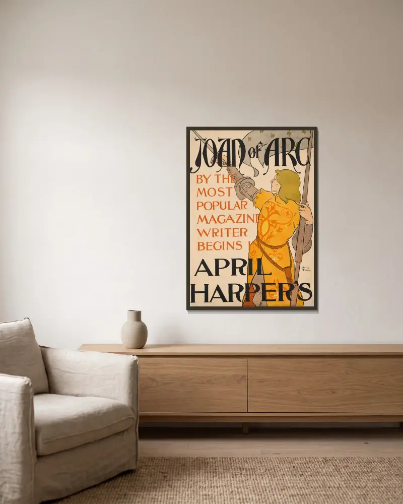 Joan of Arc, April Harper’s av Edward Penfield inramad på en vägg
