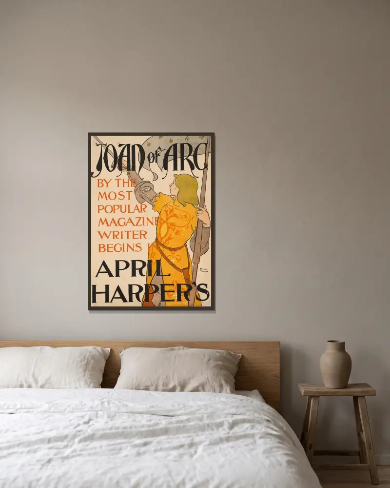 Joan of Arc, April Harper’s av Edward Penfield inramad på en vägg