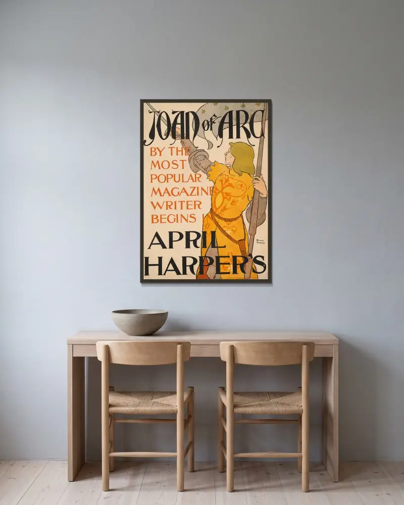Joan of Arc, April Harper’s av Edward Penfield inramad på en vägg