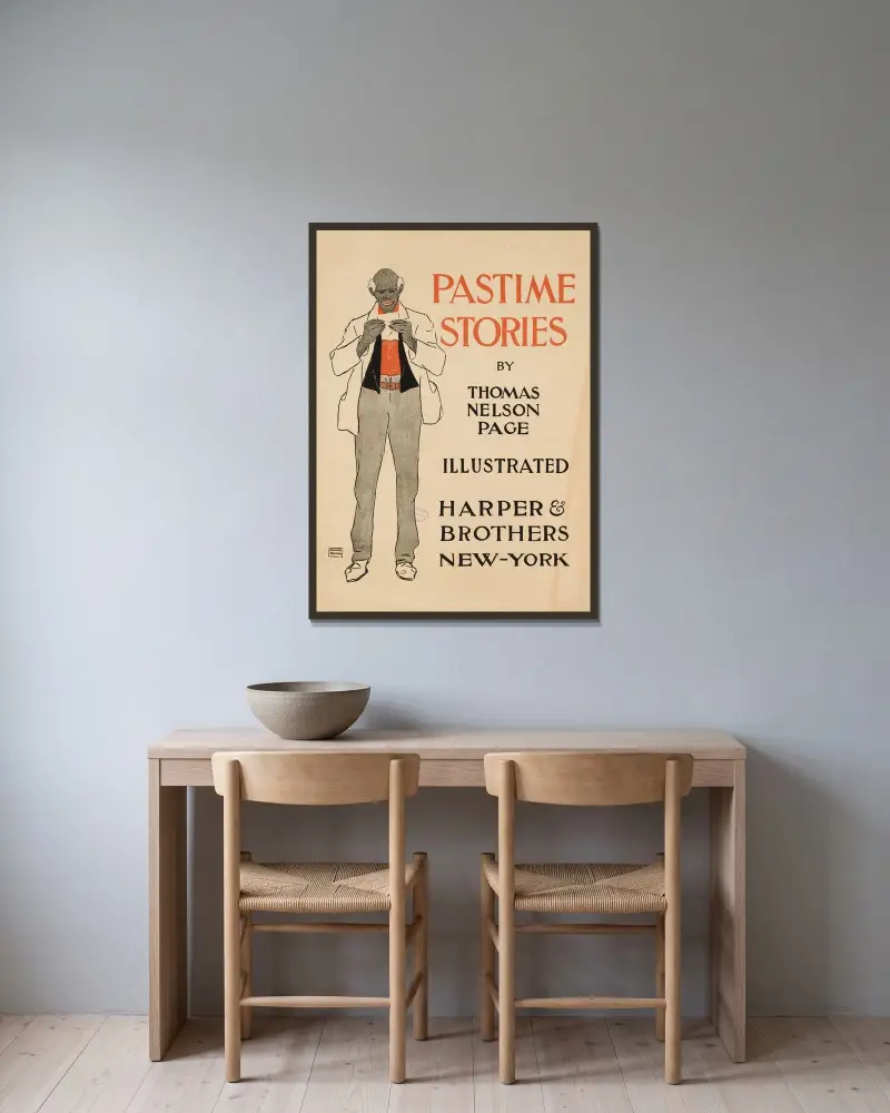 Pastime stories by Thomas Nelson Page av Edward Penfield inramad på en vägg