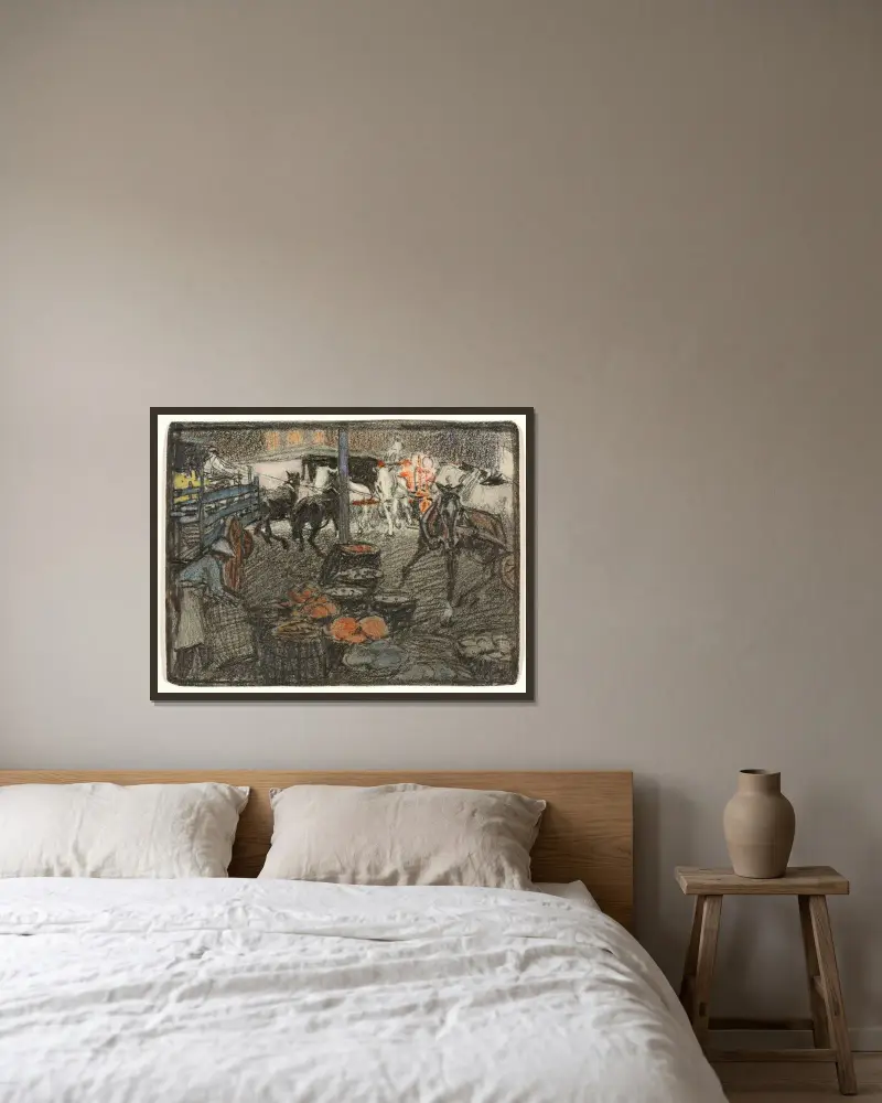 Ohne Titel von Edward Penfield gerahmt an einer Wand