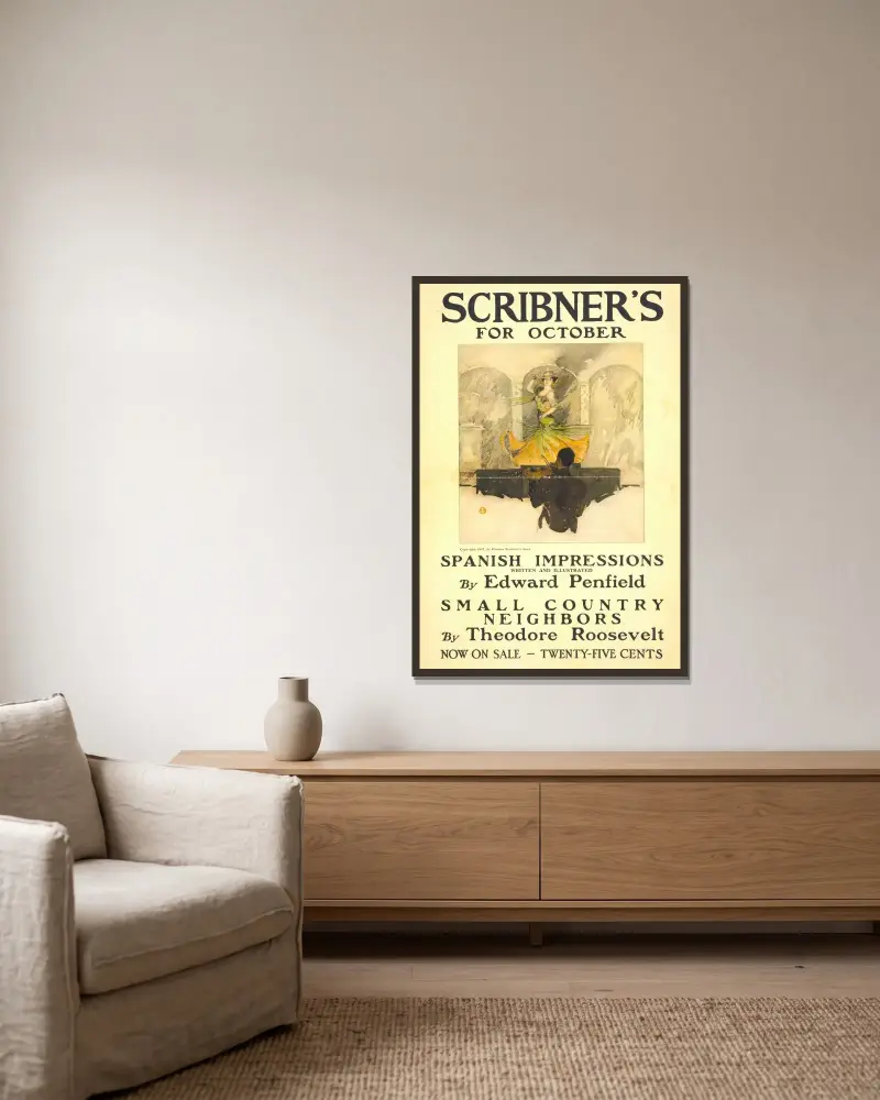 Scribner’s for October von Edward Penfield gerahmt an einer Wand