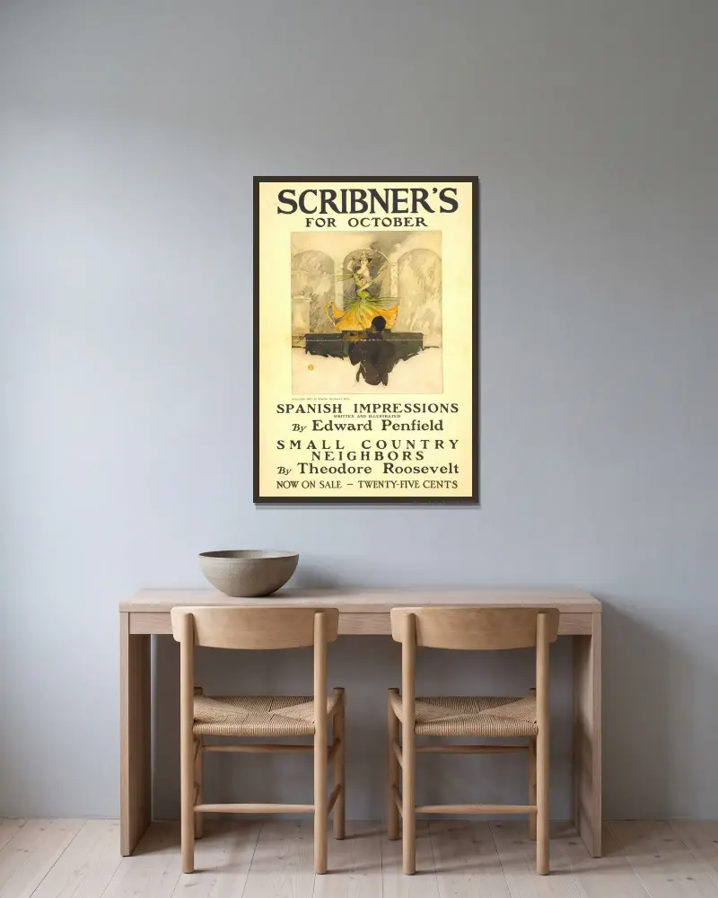 Scribner’s for October von Edward Penfield gerahmt an einer Wand