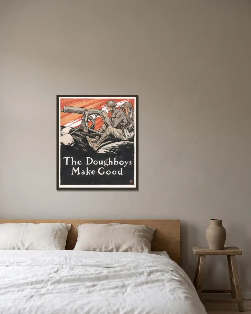 The doughboys make good av Edward Penfield inramad på en vägg