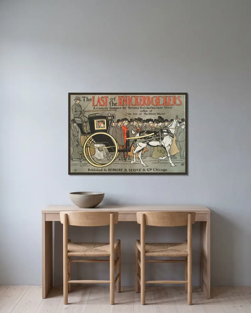 Den siste knickerbockern av Edward Penfield inramad på en vägg