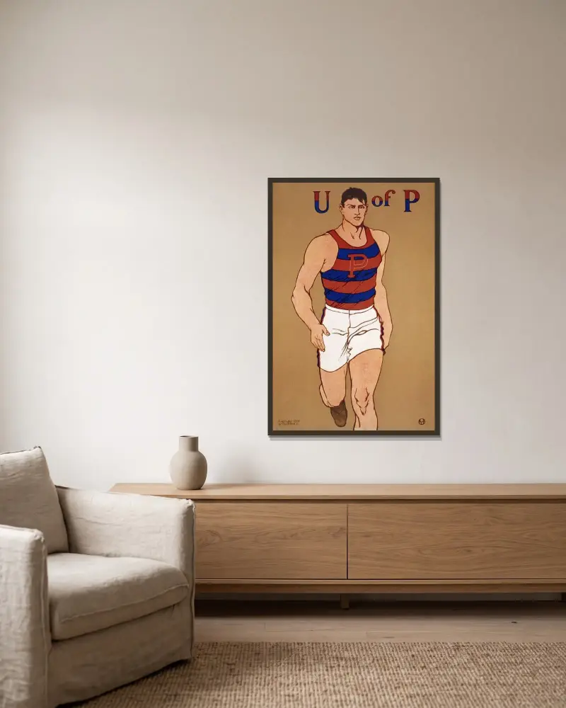 U of P av Edward Penfield inramad på en vägg
