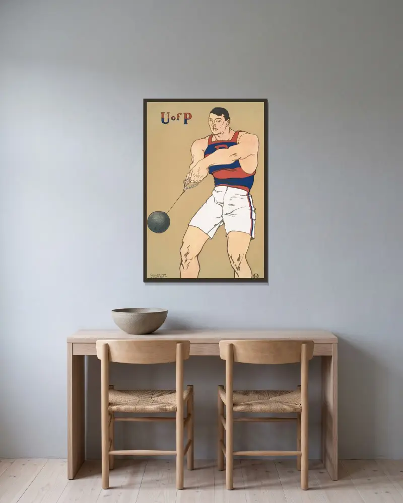 U of P av Edward Penfield inramad på en vägg
