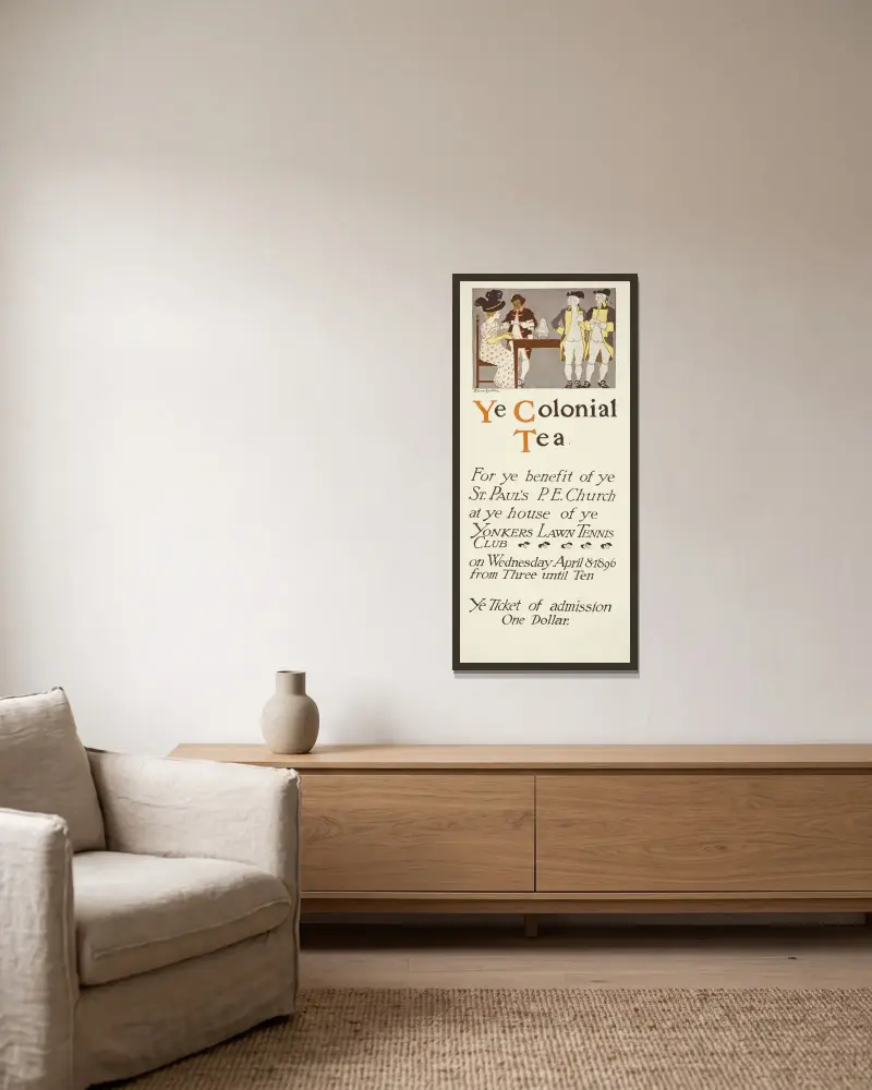 Ye Colonial Tea von Edward Penfield gerahmt an einer Wand