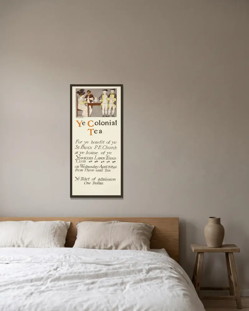 Ye Colonial Tea von Edward Penfield gerahmt an einer Wand