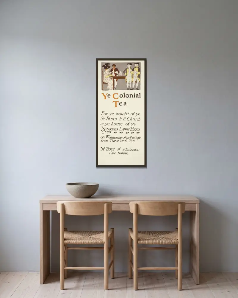 Ye Colonial Tea von Edward Penfield gerahmt an einer Wand
