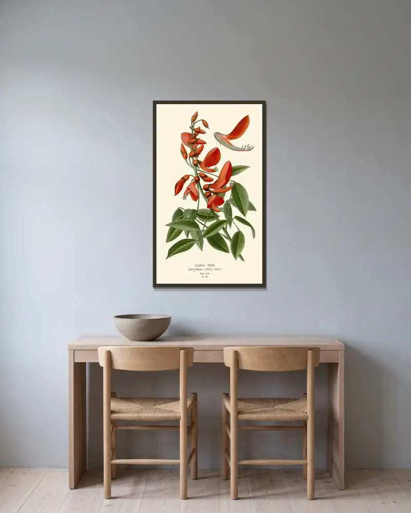 Korallenbaum von Edward Step gerahmt an einer Wand