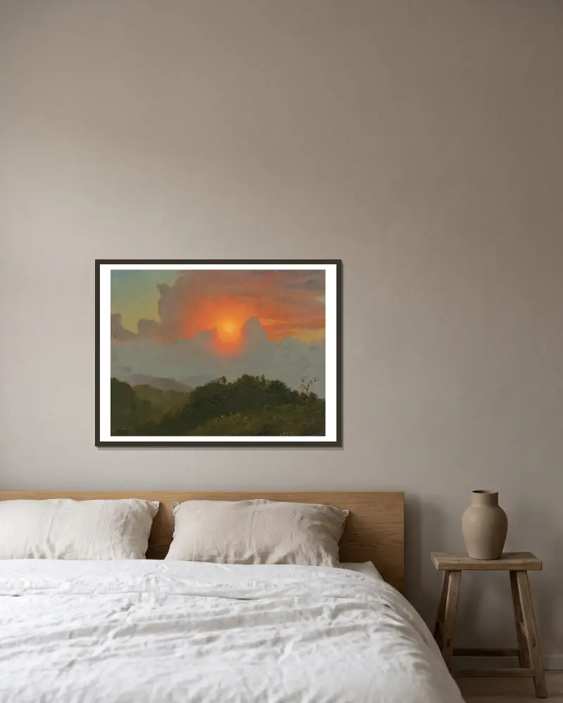Bewölkter Himmel von Frederic Edwin Church gerahmt an einer Wand