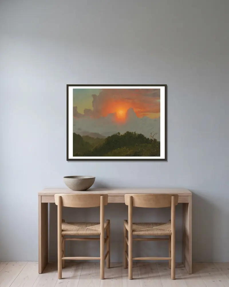 Bewölkter Himmel von Frederic Edwin Church gerahmt an einer Wand