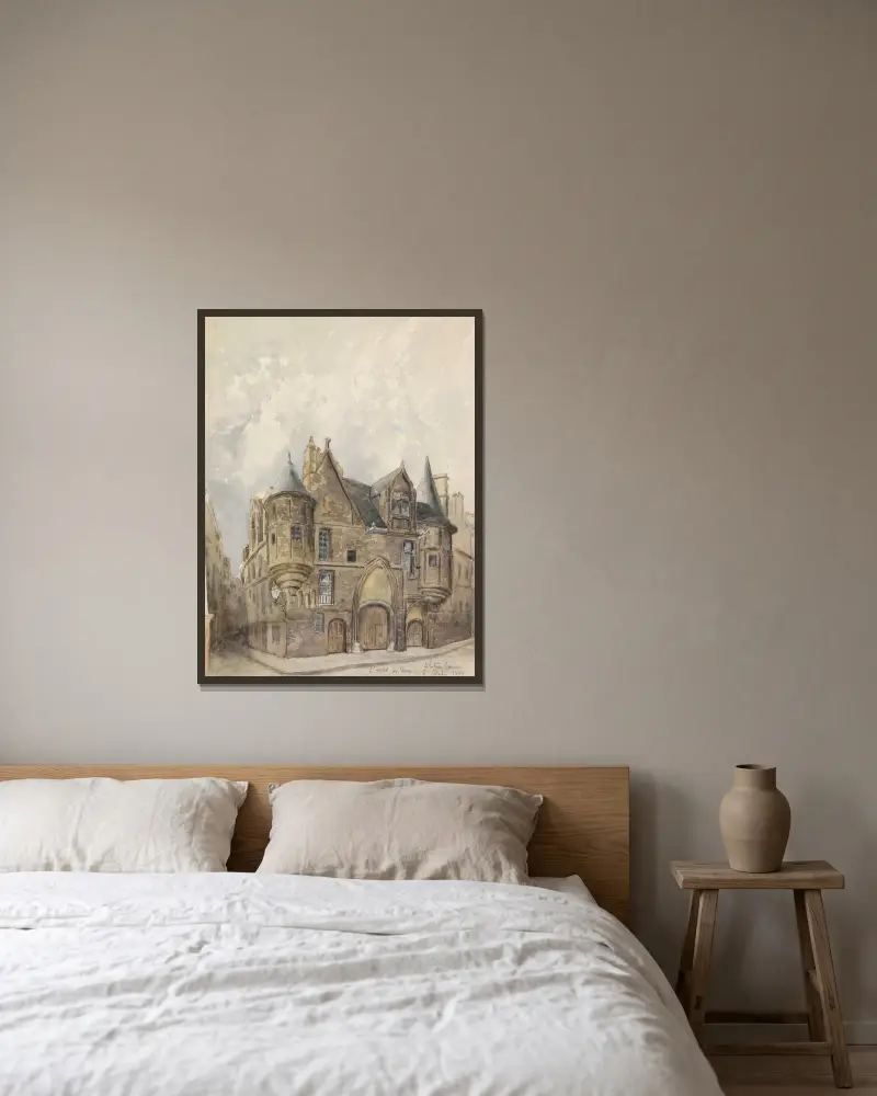 Hotel de Sens, Paris av Frederic Edwin Church inramad på en vägg