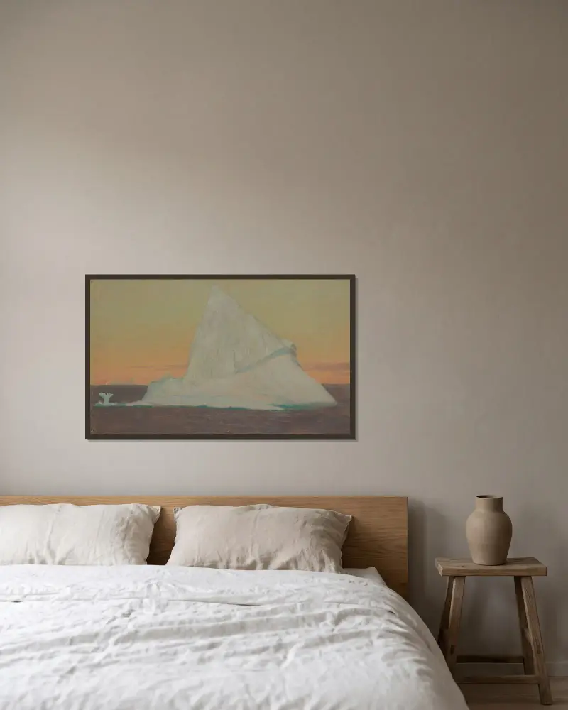 Isberg och isblomma av Frederic Edwin Church inramad på en vägg