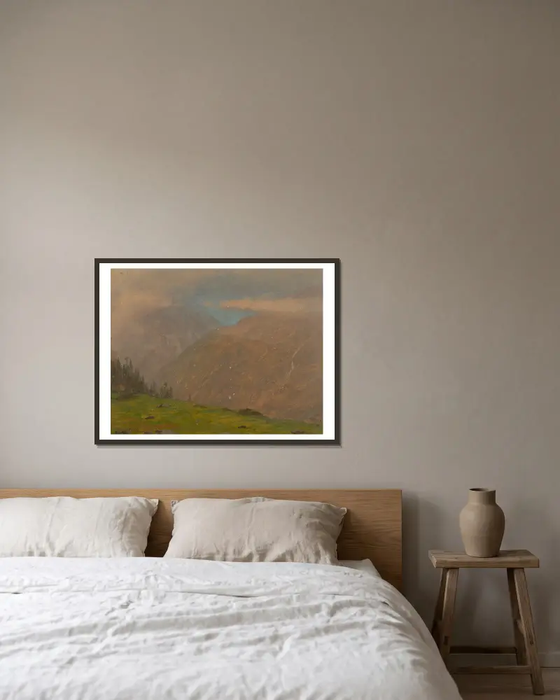 Italienische Alpen von Frederic Edwin Church gerahmt an einer Wand