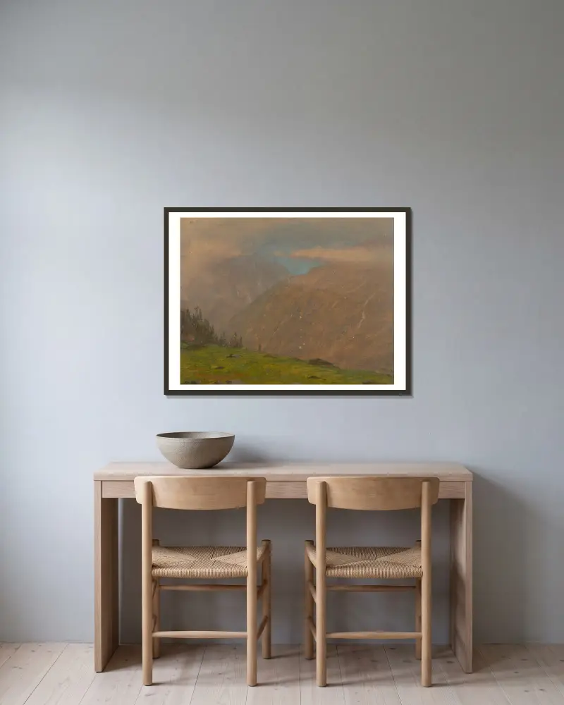 Italienische Alpen von Frederic Edwin Church gerahmt an einer Wand