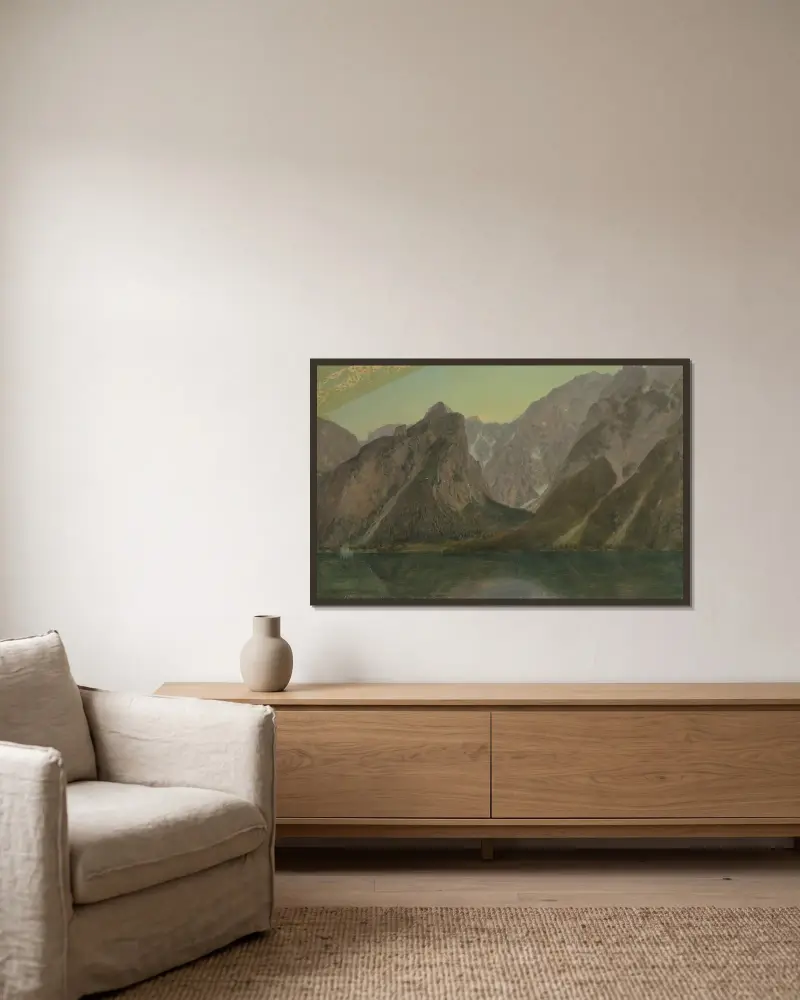 Königsee, nära Berchtesgaden, Bayern av Frederic Edwin Church inramad på en vägg