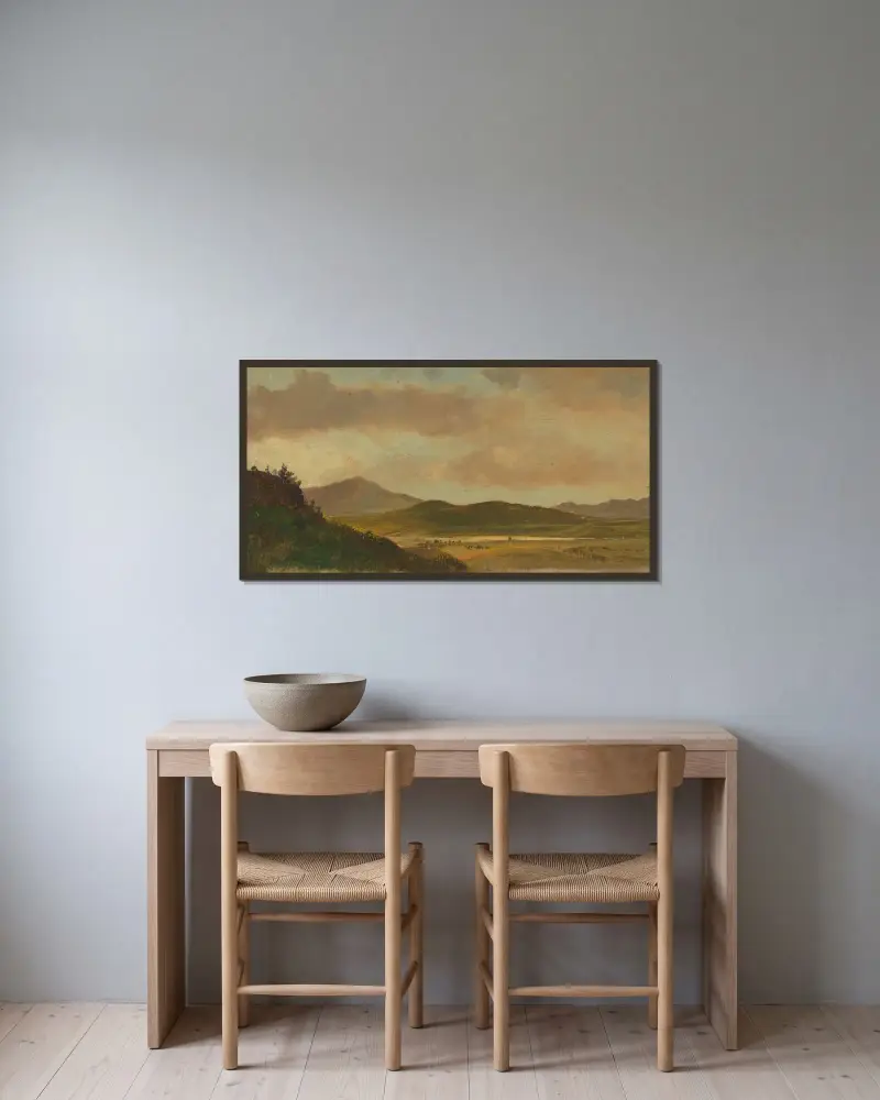 Landskap av Frederic Edwin Church inramad på en vägg