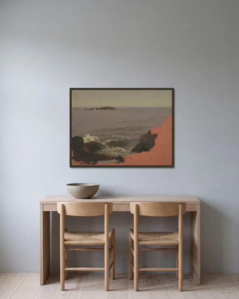 Maine Coast av Frederic Edwin Church inramad på en vägg