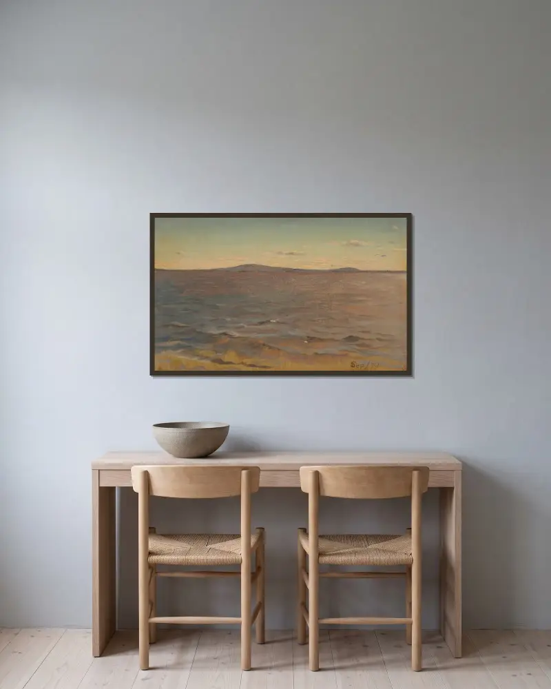 Maine, Lake Katahdin av Frederic Edwin Church inramad på en vägg
