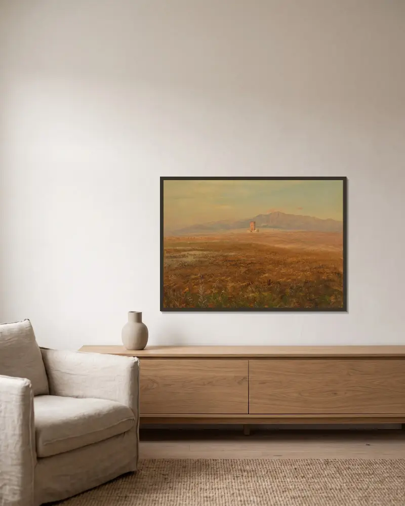 Mexikanskt landskap av Frederic Edwin Church inramad på en vägg
