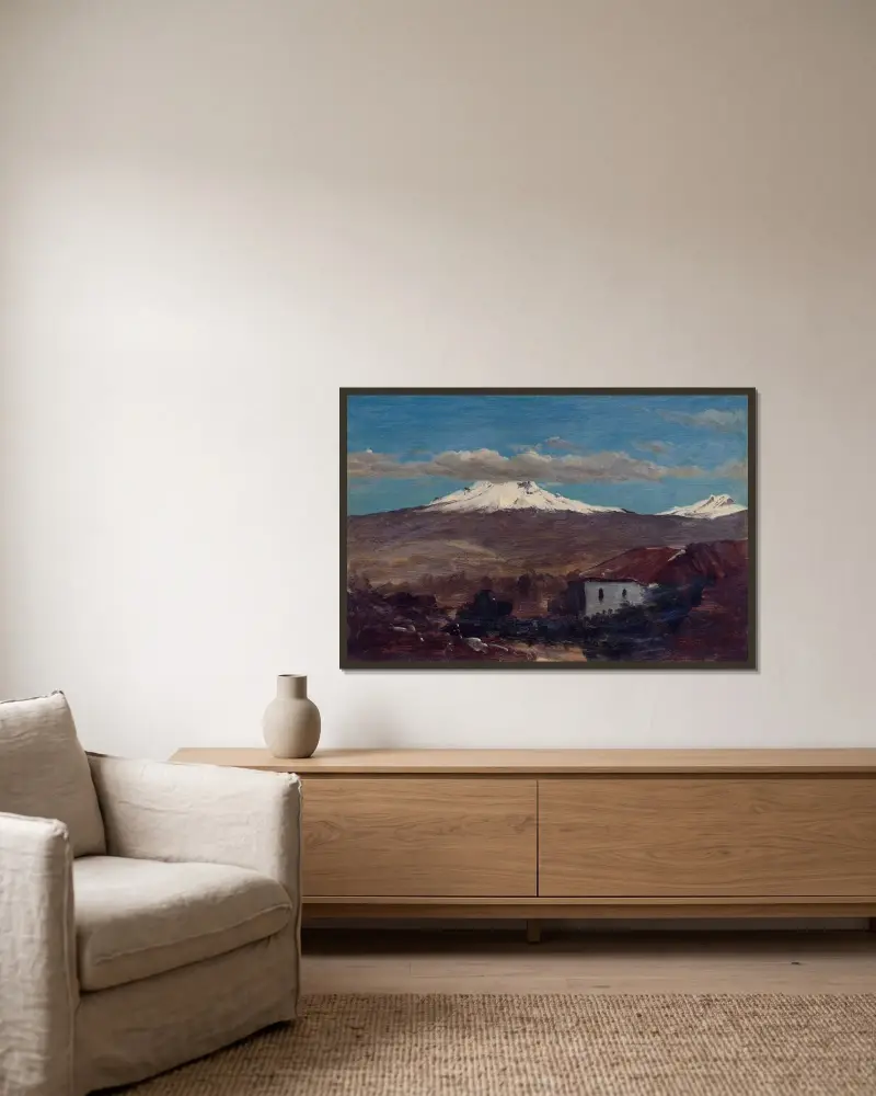 Mount Chimborazo Shown From Riobamba, Ecuador av Frederic Edwin Church inramad på en vägg