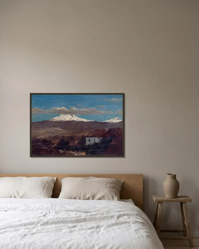 Mount Chimborazo Shown From Riobamba, Ecuador av Frederic Edwin Church inramad på en vägg