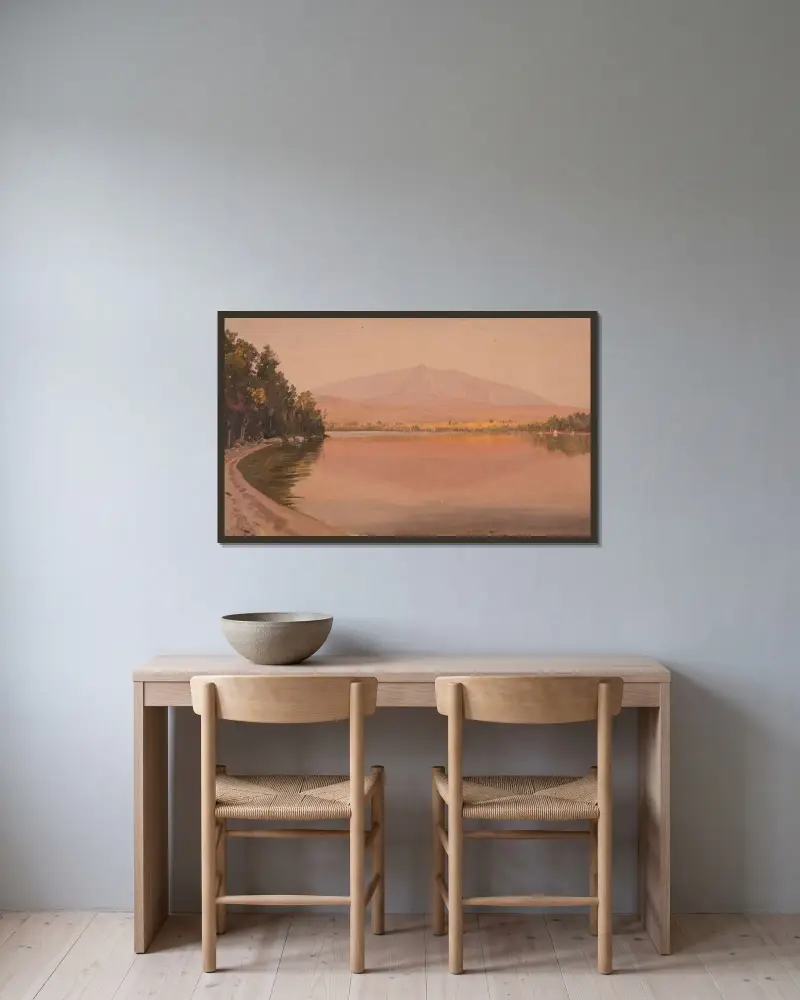 Mount Katahdin från Togue Pond av Frederic Edwin Church inramad på en vägg