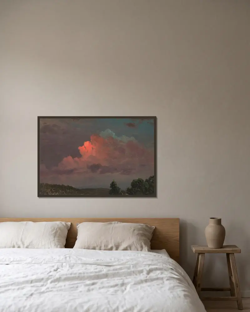 Skymning nära Olana av Frederic Edwin Church inramad på en vägg