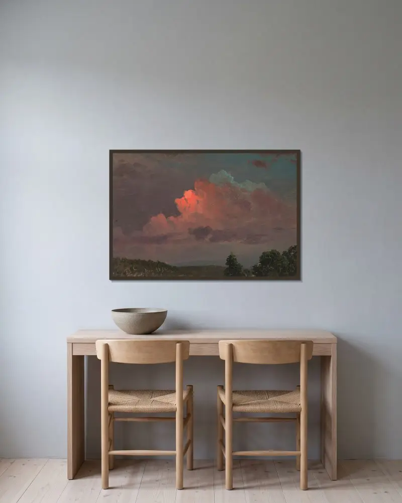 Skymning nära Olana av Frederic Edwin Church inramad på en vägg