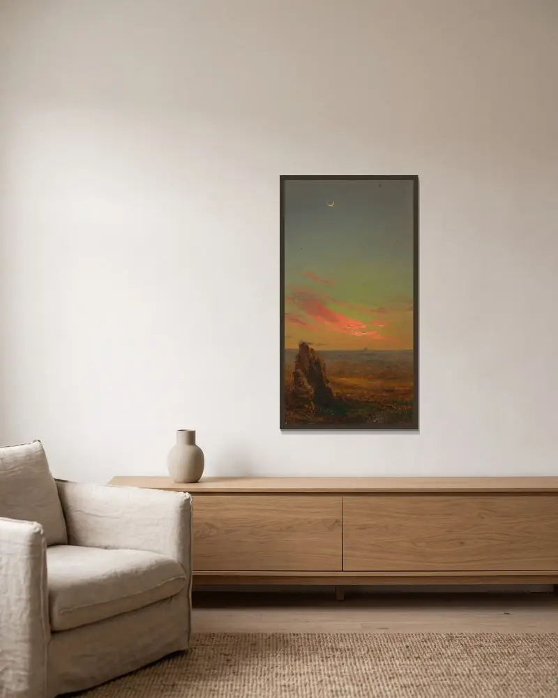 Solnedgång nära Rom av Frederic Edwin Church inramad på en vägg