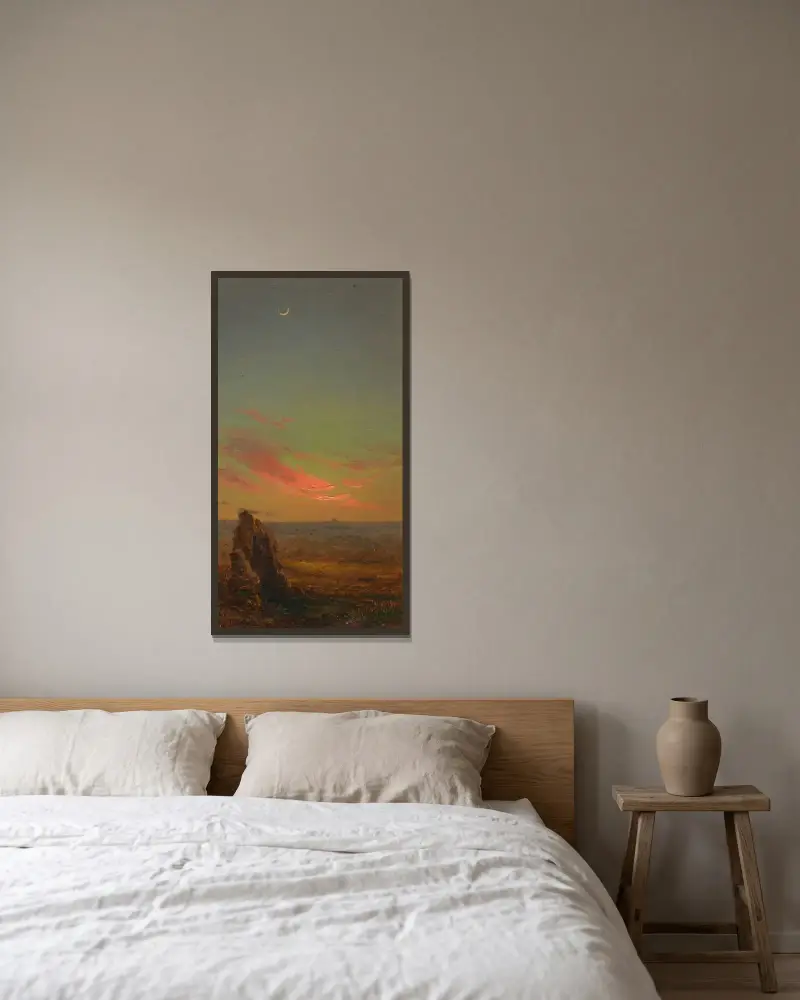 Solnedgång nära Rom av Frederic Edwin Church inramad på en vägg