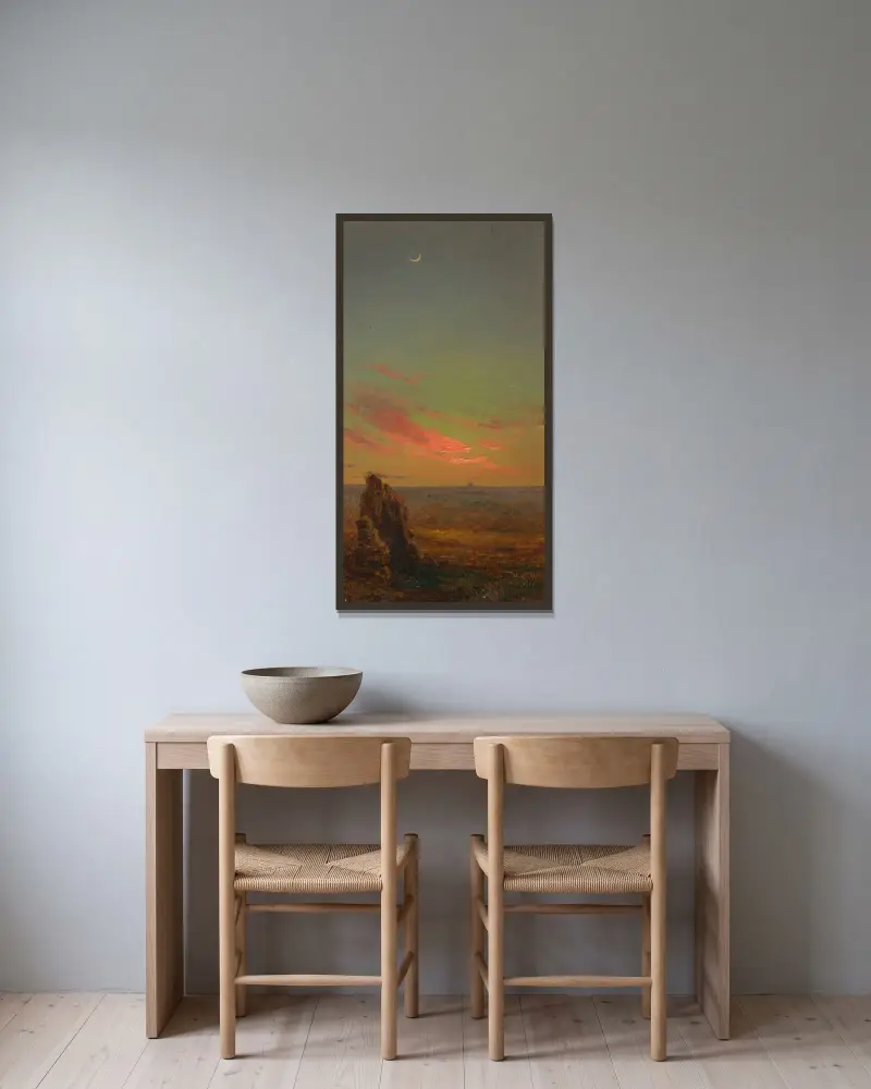 Solnedgång nära Rom av Frederic Edwin Church inramad på en vägg
