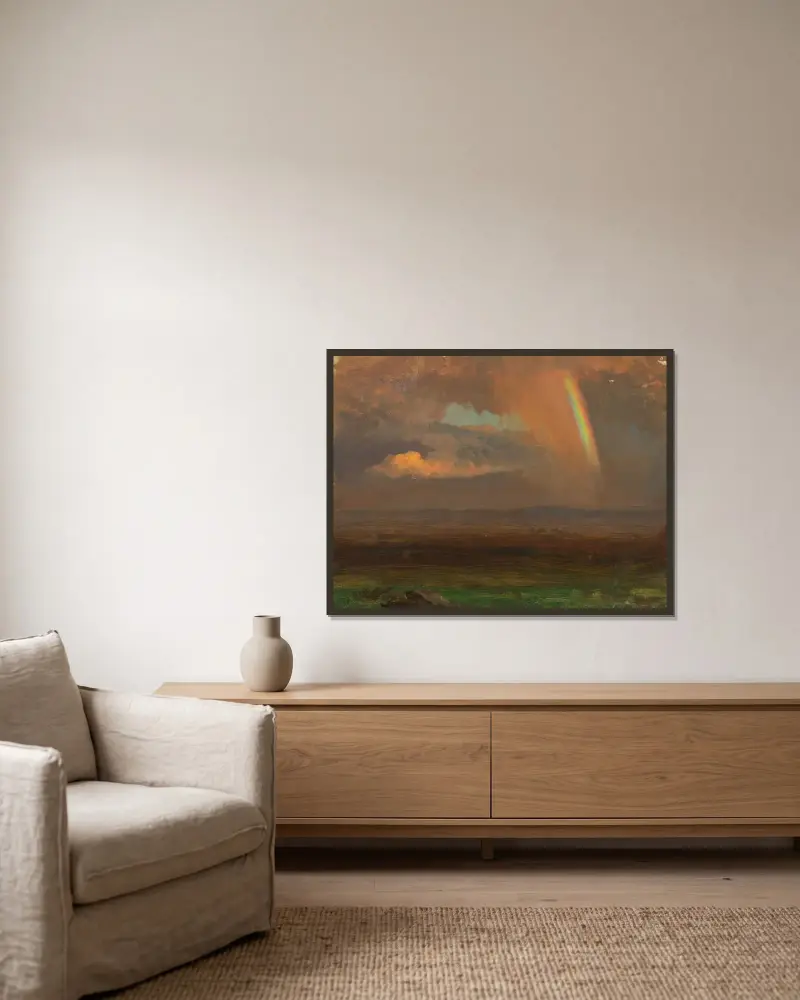 Sunset over broad landscape, Frederic Edwin Church w ramie na ścianie