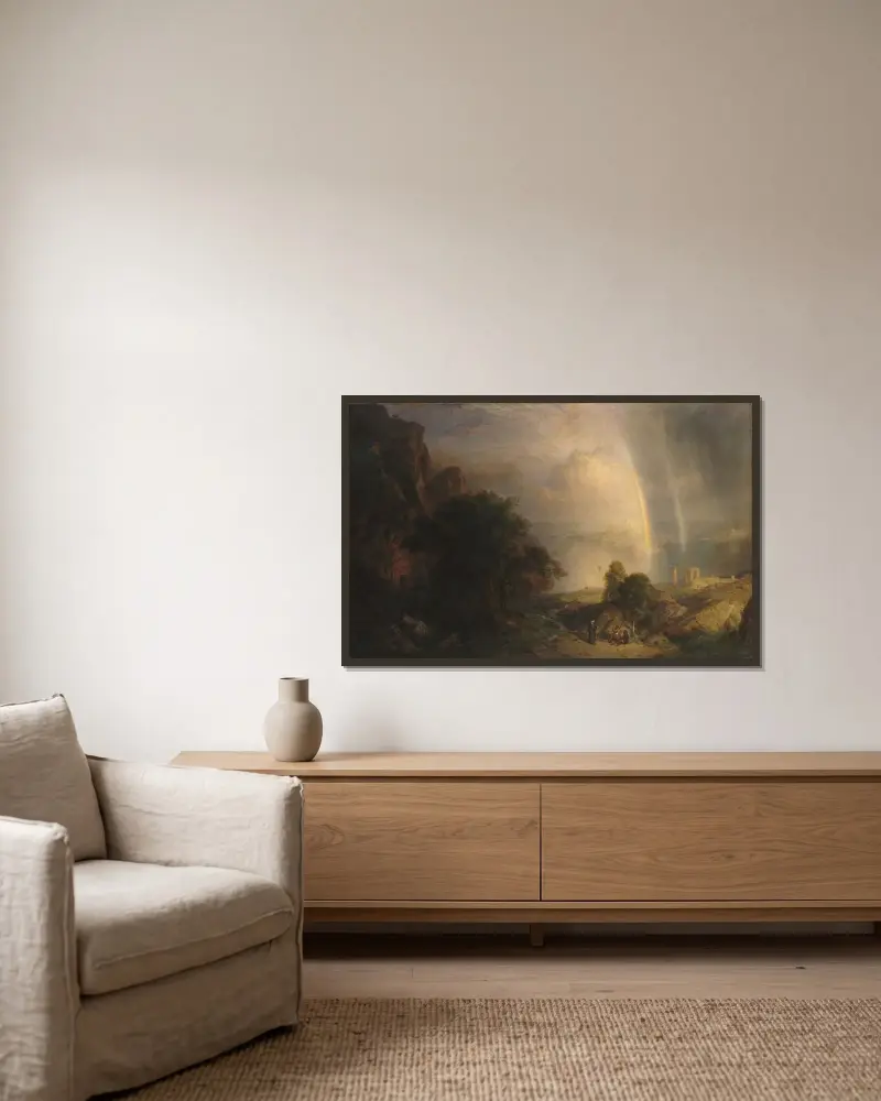 Egeiska havet av Frederic Edwin Church inramad på en vägg