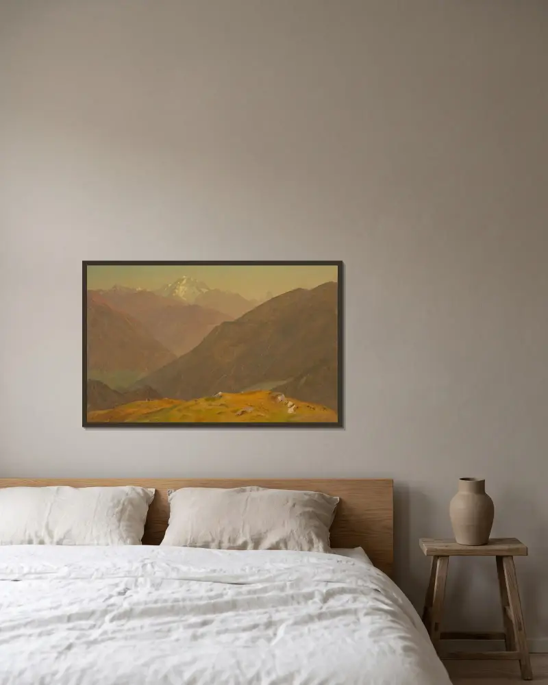 Dalen nära Berchtesgaden av Frederic Edwin Church inramad på en vägg