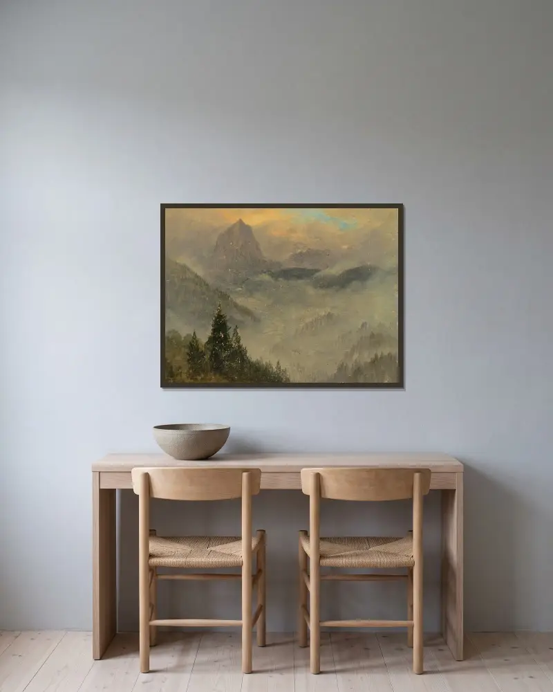 Hochkalter nära Berchtesgaden av Frederic Edwin Church inramad på en vägg