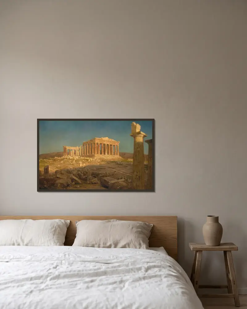 Parthenon av Frederic Edwin Church inramad på en vägg