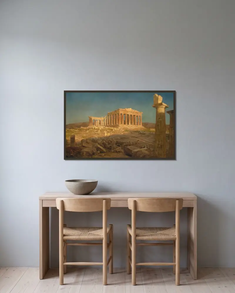 Parthenon av Frederic Edwin Church inramad på en vägg