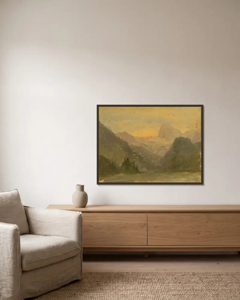 Watzmann, nära Berchtesgaden av Frederic Edwin Church inramad på en vägg
