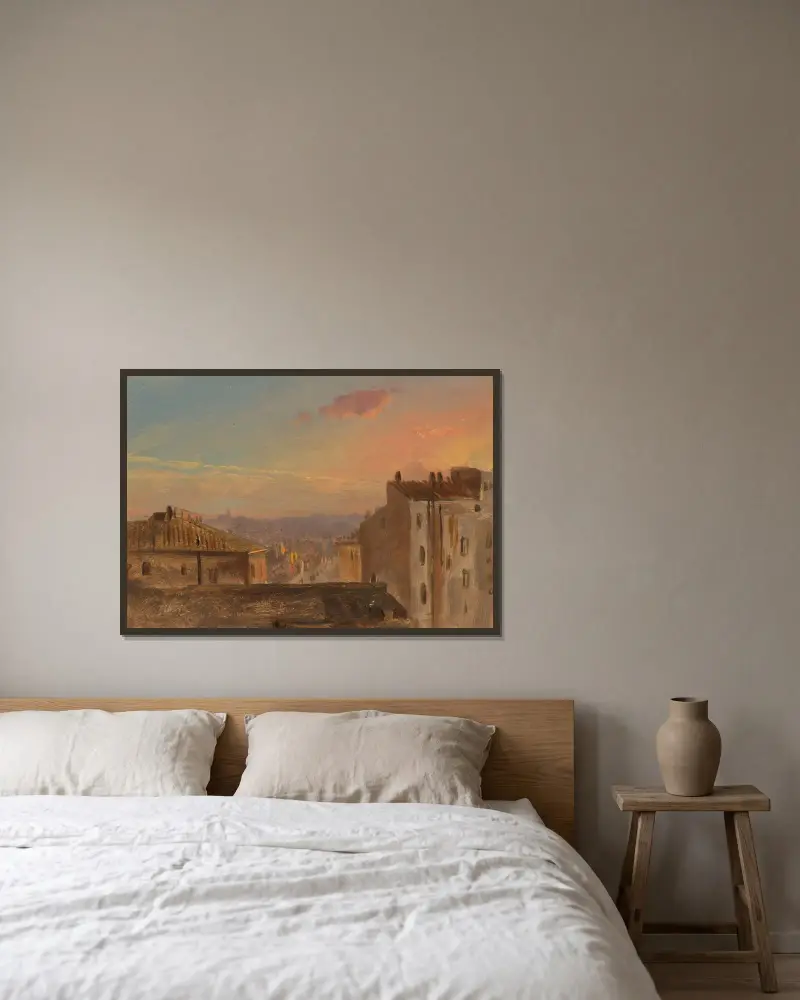 Vy över Rom av Frederic Edwin Church inramad på en vägg