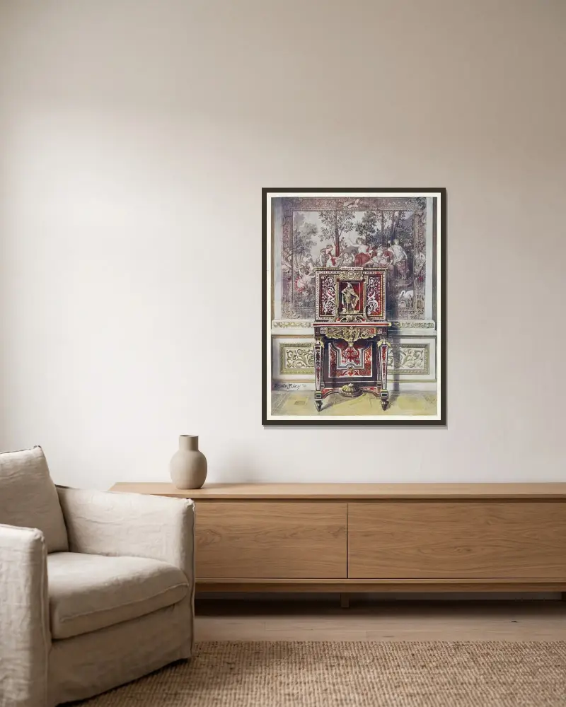 Bröllopskrin. Boulle. Louvren, Paris. av Edwin Foley inramad på en vägg