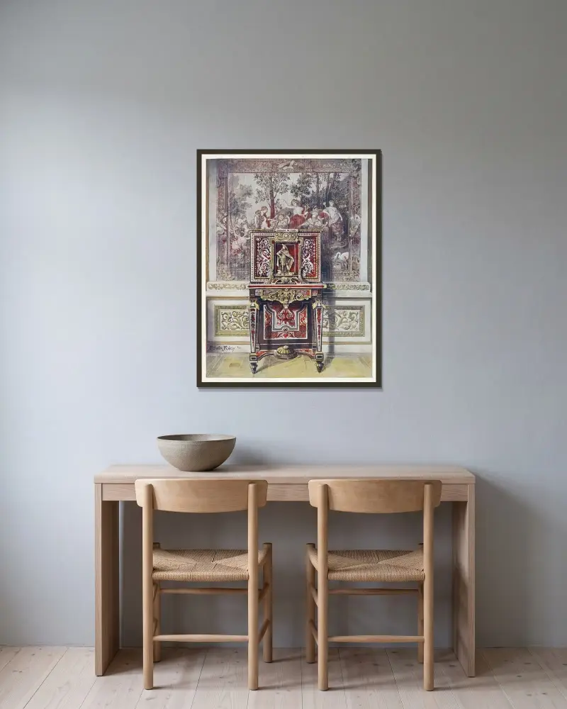 Bröllopskrin. Boulle. Louvren, Paris. av Edwin Foley inramad på en vägg