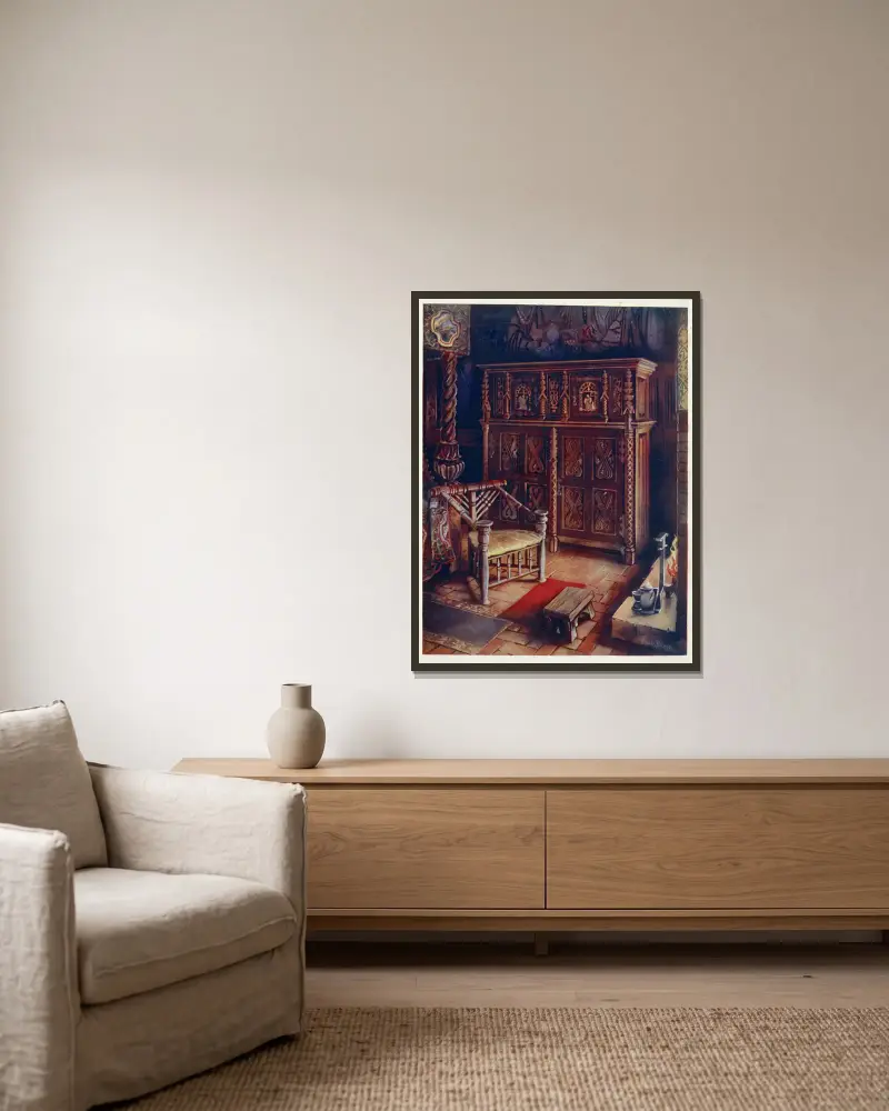 The ‘king’s room,’ Oxburgh Hall, Norfolk av Edwin Foley inramad på en vägg