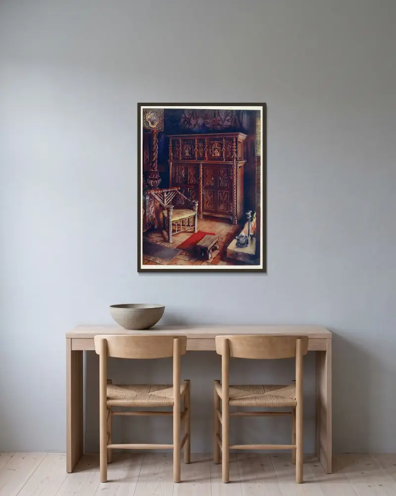 The ‘king’s room,’ Oxburgh Hall, Norfolk av Edwin Foley inramad på en vägg